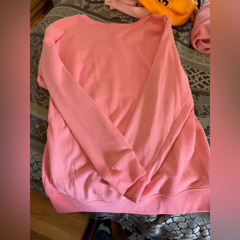 PINK Victoria's Secret Neon Coral Sweatshirt - Picture 4 of 5
